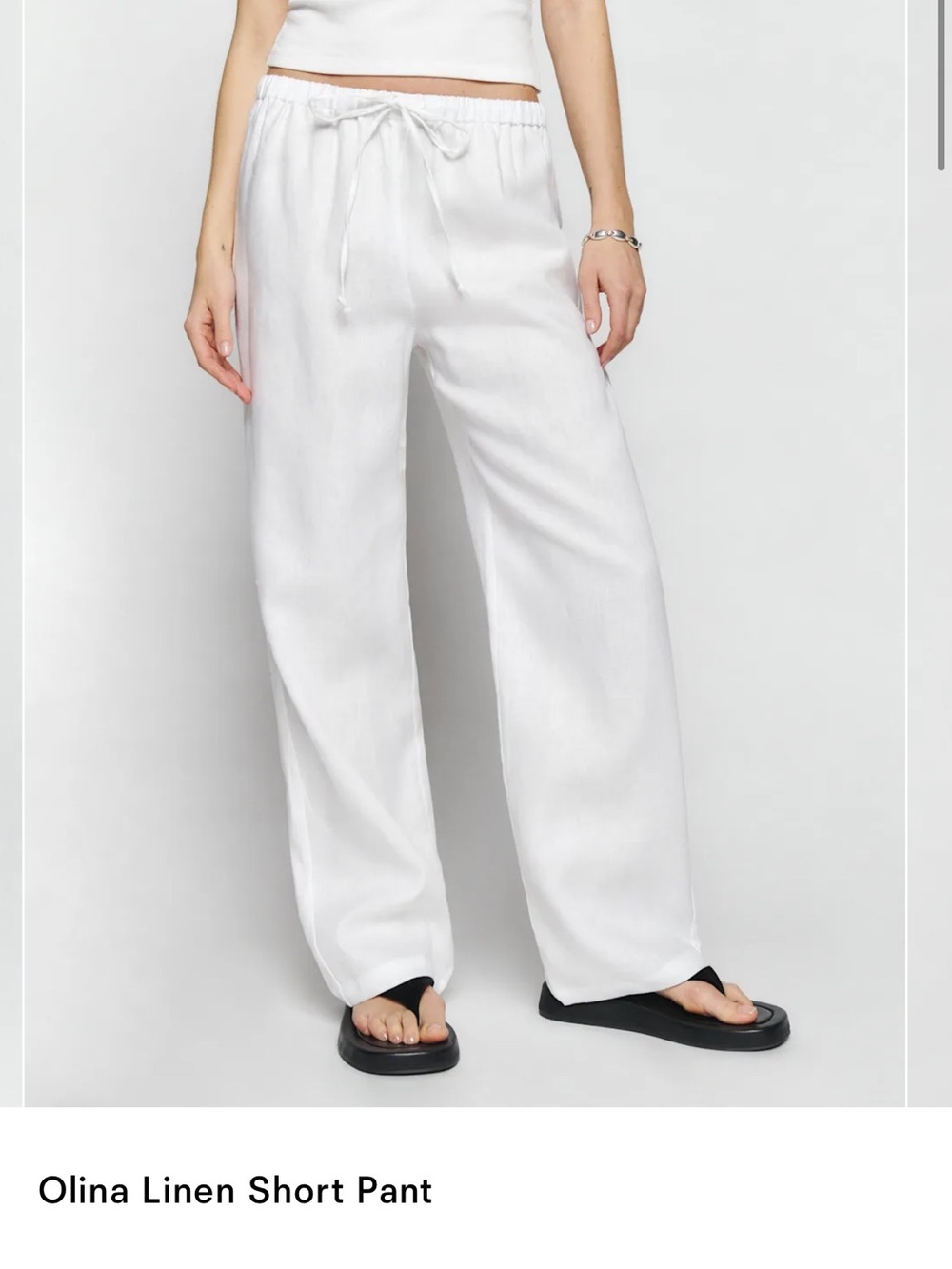 Reformation Petite Olina Linen Pants - White